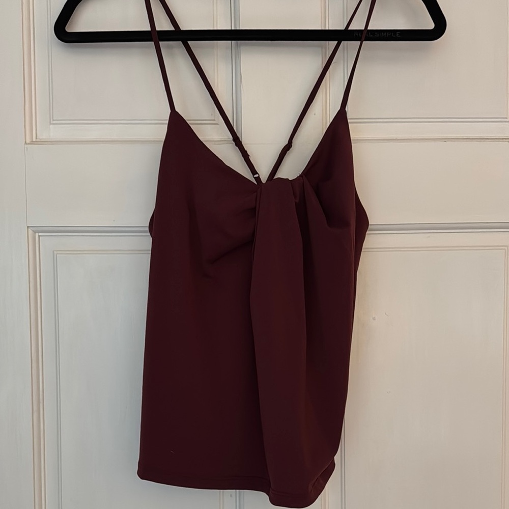 Elegant Burgundy Spaghetti Strap Top